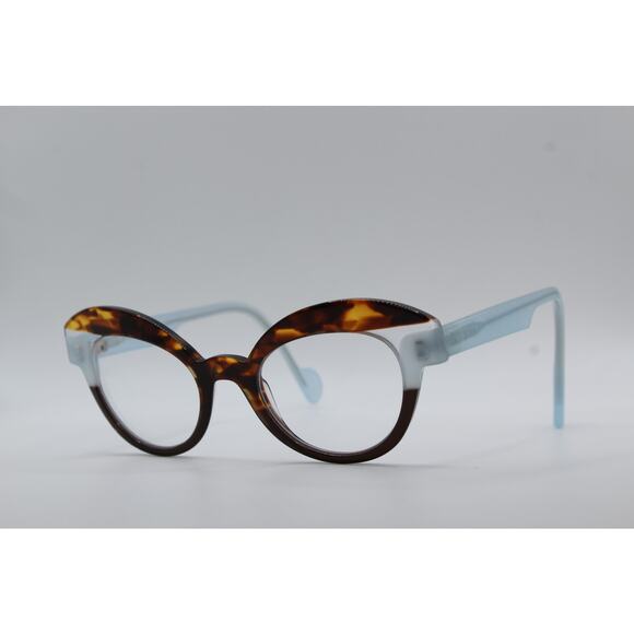 Anne Et Valentin PENCIL 8A35 Tortoise/Blue Cat-Eye Eyeglasses - Picture 1 of 5